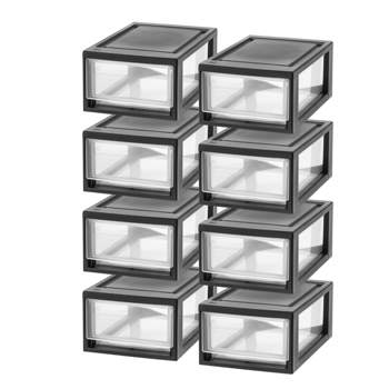 IRIS 7 Qt. X-Large Hard Plastic Stacking Tote Drawer in Clear (8-Pack) 2 x  129873-4PK - The Home Depot
