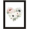 HomeRoots Floral Heart Black Framed Print Wall Art - 4 of 4