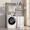 VEVOR Over Washer and Dryer Storage Shelves, 5 Tiers Laundry Room Drying Rack with Hanger Rod and Hooks, Two Rows Washer Shelves Space Saver, Black - 2 of 4