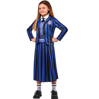 Gothic Girl Wednesday Addams Family Halloween Costume Womens Plus/Standard  Size