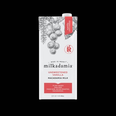 Milkadamia Unsweetened Vanilla Milk Shelf Stable - 32 fl oz