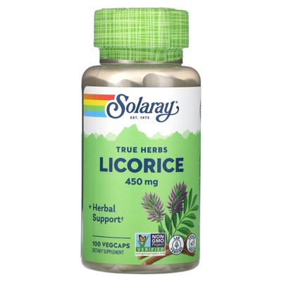 Solaray True Herbs, Licorice, 450 mg, 100 VegCaps