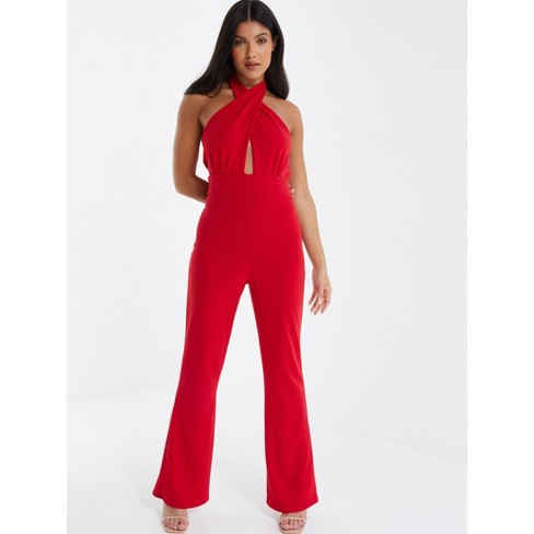 Quiz Womens Scuba Crepe Halter Neck Palazzo Jumpsuit : Target