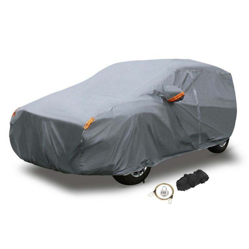 Unique Bargains Full SUV Car Cover w/ Zipper Door Soft Lining Waterproof Outdoor All Weather for SUV, 1 of 4