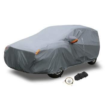 Unique Bargains Full SUV Car Cover w/ Zipper Door Soft Lining Waterproof Outdoor All Weather for SUV