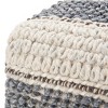 NicBex Chic Square Striped Pouf Ottoman Multicolored Footstool for Living Room, Bedroom, Blue/Natural - 3 of 4