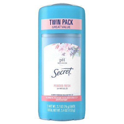 Secret Powder Fresh Wide Solid Antiperspirant & Deodorant Twin Pack - 2.7oz/2pk