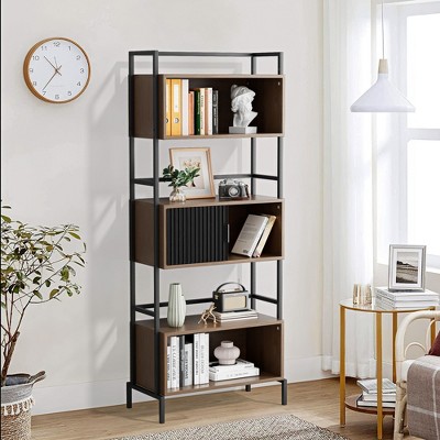 Hyleory Triple Cabinet Bookcase, Vertical Storage Cabinet, Decorative ...