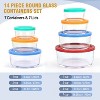 LunaLulinlk 14-Piece Glass Food Storage Container Set - 7, 4, 2, and 1 Cup Round Containers with Lids, BPA Free - 2 of 4