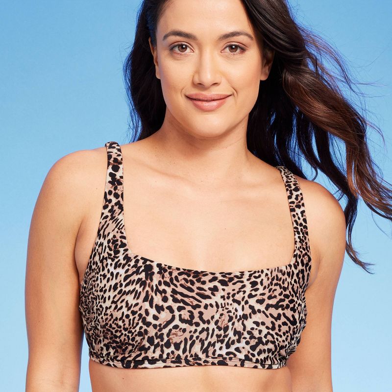 Women's Leopard Print Square Neck Bikini Top - Kona Sol™ Multi, 4 of 9