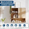 Modern Fluted Wall Cabinet with Sliding Door, Faux Marble Top & Adjustable Shelf, Curved Medicine Cabinet for Bathroom or Laundry Room - 3 of 4