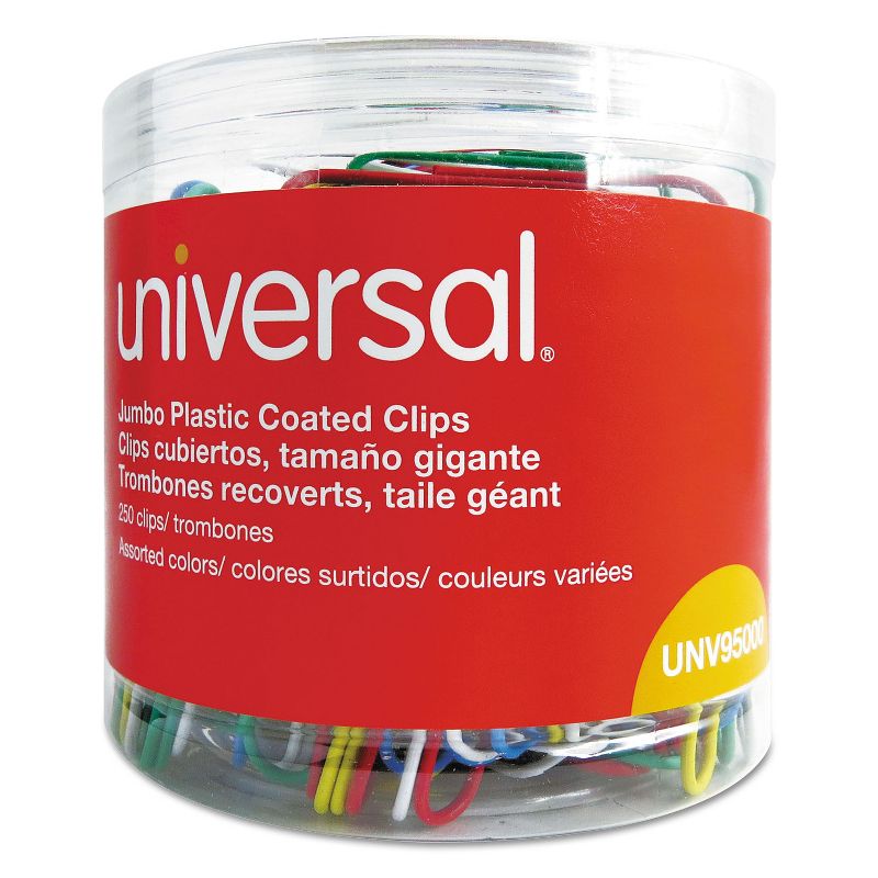 Universal Vinyl-Coated Wire Paper Clips Jumbo Assorted Colors 250/Pack 95000, 3 of 5