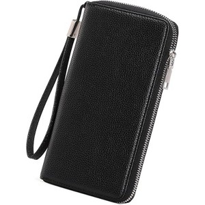 FATMOON Women PU Leather Wallet,RFID Blocking Zipper Around Phone Holder Clutch Wristlet,Large Capacity Travel Long Purse for Women - 1 of 4