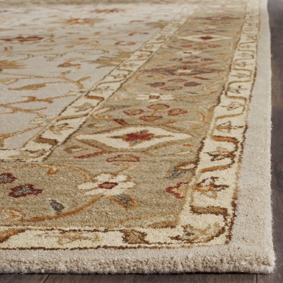 Handmade Gray and Beige Wool Tufted Area Rug