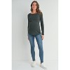 Hello Miz Women's Ribbed Long Sleeve Round Neck Maternity Nursing Top - 4 of 4