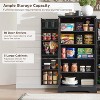 SinCiDo Farmhouse Kitchen Pantry with Barn Doors and Adjustable Shelves, 47″ Storage Cabinet, Rustic Wood Cupboard for Kitchen - 2 of 4