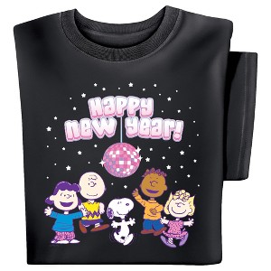 Collections Etc Peanuts Happy New Year Short Sleeve Graphic T-Shirt - 1 of 4