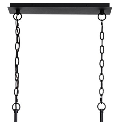 Elysian Black Crystal 46" Linear Pendant Chandelier with Golden Accents