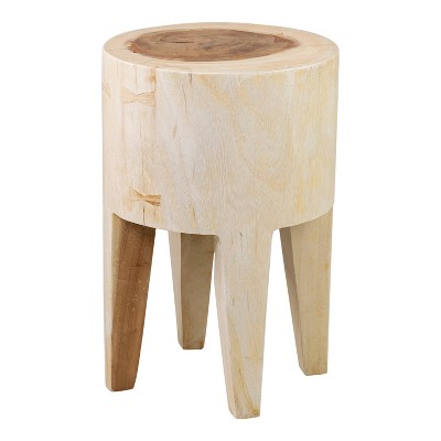 Abruka Teak Stool with Legs Brown - East at Main