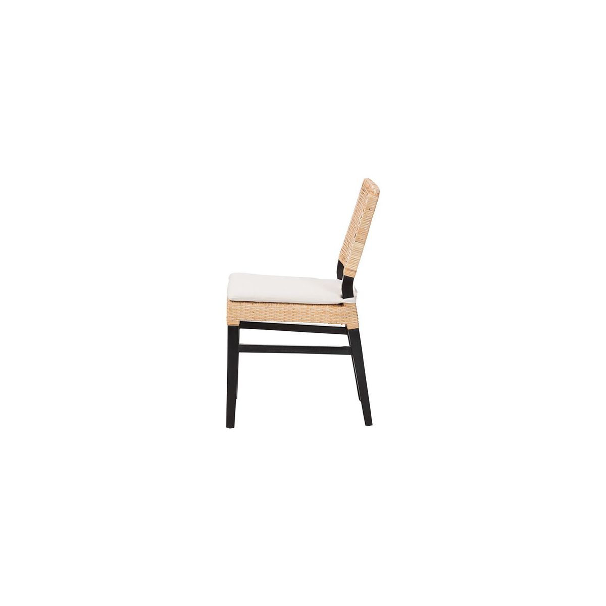 bali & pari,Lesia Rattan Dining Chair with Mahogany Frame and Cushion, Espresso - thumbnail 3