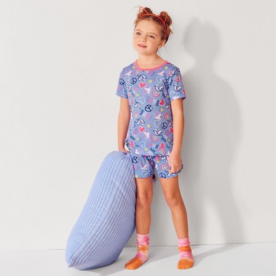 Lands' End Kids Short Sleeve Tee and Shorts Pajama Set
