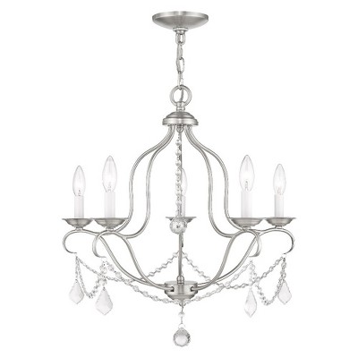 Livex Lighting Chesterfield 5 - Light Chandelier in  Brushed Nickel