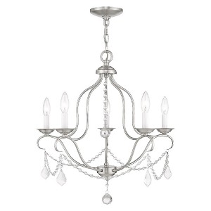 Livex Lighting Chesterfield 5 - Light Chandelier in  Brushed Nickel - 1 of 2