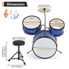 3 Piece Drum Set – Beginner Junior Drum Kit with Tom-Toms, Snare, Bass Drum - 2 of 4