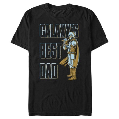 Men's Star Wars The Mandalorian Father's Day Mando Galaxy's Best Dad  T-Shirt - Black - Large