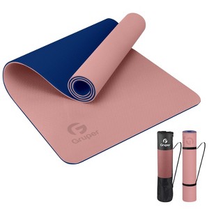 Gruper Non Slip Eco Friendly Yoga Mat with Carrying Strap for Women Fitness Exercise Pilates and Home Workouts - 1 of 4