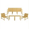 GDFStudio Eleanor Modern Waterproof Polypropylene 5-Piece Patio Seating Set - 3 of 4