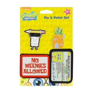 Spongebob Squarepants 4-Piece Pin and  Iron On Patches Embroidered Applique for Clothes & Backpack - 1 of 4