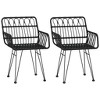 vidaXL Patio Dining Set 3 Piece, Outdoor Table and Chairs with Rattan Look, Patio Conversational Set, Balcony Furniture Set for Porch Backyard - 3 of 4