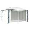 vidaXL Aluminum Outdoor Gazebo with Cream Curtains, Insect Mesh Screens and Waterproof Oxford Fabric Roof - 157.5"x118.1"x106.3" - 3 of 4