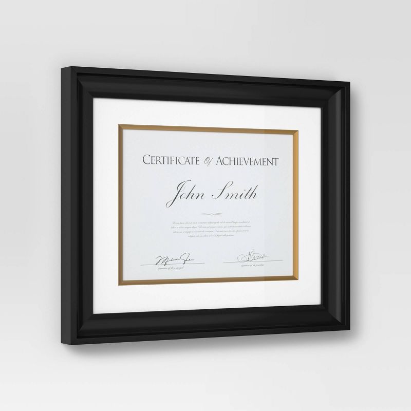 11&#34;x14&#34; Matted to 8.5&#34;x11&#34; Certificate Frame Black - Threshold&#8482;, 4 of 6