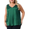 Agnes Orinda Women's Plus Size Silky Satin V Neck Casual Sleeveless Summer Basic Tank Tops - 2 of 4