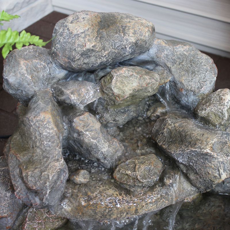 Sunnydaze 18"H Electric Resin Rocky Ravine Waterfall Outdoor Water Fountain, 6 of 12