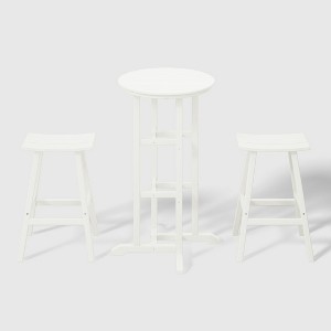 WestinTrends Malibu All Weather Hdpe Outdoor Patio Bar Height Bistro Set (3-piece) - 1 of 4