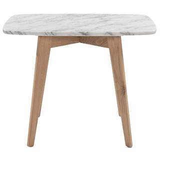 The Bianco Collection Cima Rectangular Italian Black Marble Side Table