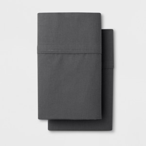Solid Easy Care Pillowcase Set (Standard) Dark Gray - Made By Design