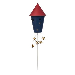 Transpac Metal Rocket Garden Yard Stake Home Decorations Patriotic - 1 of 1