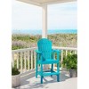 Tall Adirondack Bar Chair, Weather-Resistant HDPE Patio Stool with Back and Arms, Turquoise Blue - 2 of 4