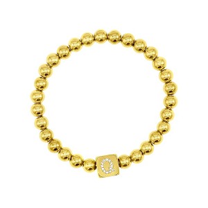 Adornia 14k Gold Plated Initial Cube Stretch Bracelet - 1 of 3