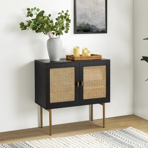 Domisil  32"Tall+2-Door Accent Cabinet with 2 Doors with Adjustable Shelves | KARAT HOME - 1 of 4
