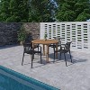 Amazonia Beijo 5pc Teak Finish Wood 100% FSC Round Patio Dining Set Black - 2 of 4