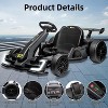 24V Electric Go Kart for Kids, with 2 * 150W Motors, Adjustable Seat, 8mph Speed, Led Lights, for Children Ages 6-15 - 4 of 4
