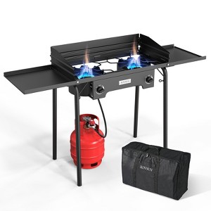 ROVSUN 2 Burner Outdoor Propane Gas Stove 150,000 BTU High Pressure Stand Cooker for Backyard Cooking Camping Home Brewing Canning Frying - 1 of 4