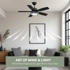 Siljoy 42-in Black Ceiling Fan with black or Oak Color Blades Ceiling Fan With Light - Remote Included - 3 of 4