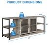 Farmhouse TV Stand for 65/75 inch TV, Entertainment Center with Storage Cabinet, Industrial TV Console Cabinet with Mesh Doors - 2 of 4
