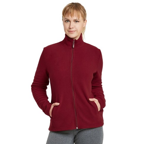 Sofra Women s Polar Fleece Full Zip Up Winter Jacket Burgundy Xl Target
